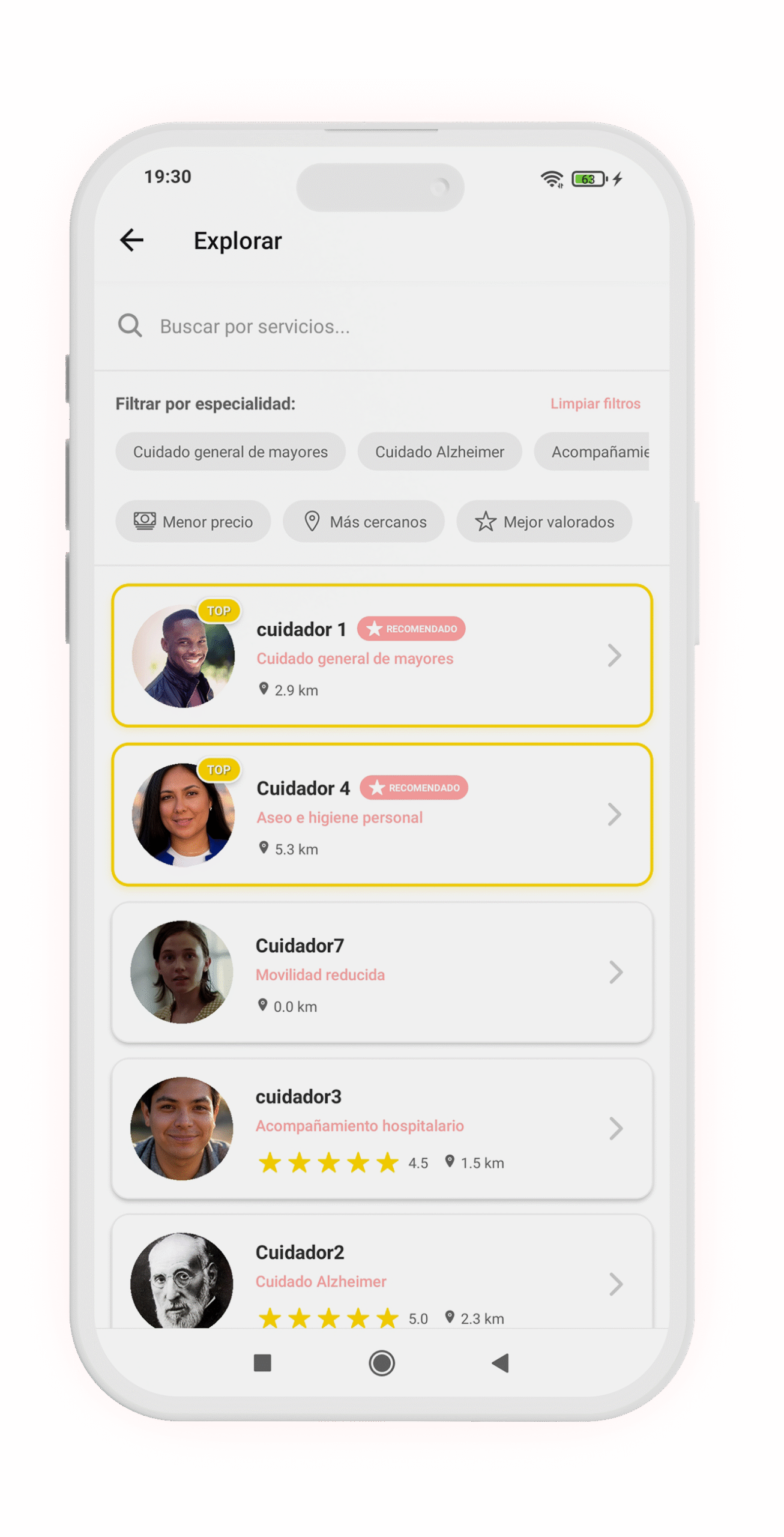 Encuentra tu cuidador ideal